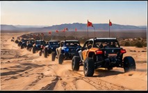 Group of off-road vehicles riding together