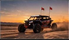 Dune buggy on sandy dunes